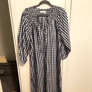 LAKE gingham navy maxi dress